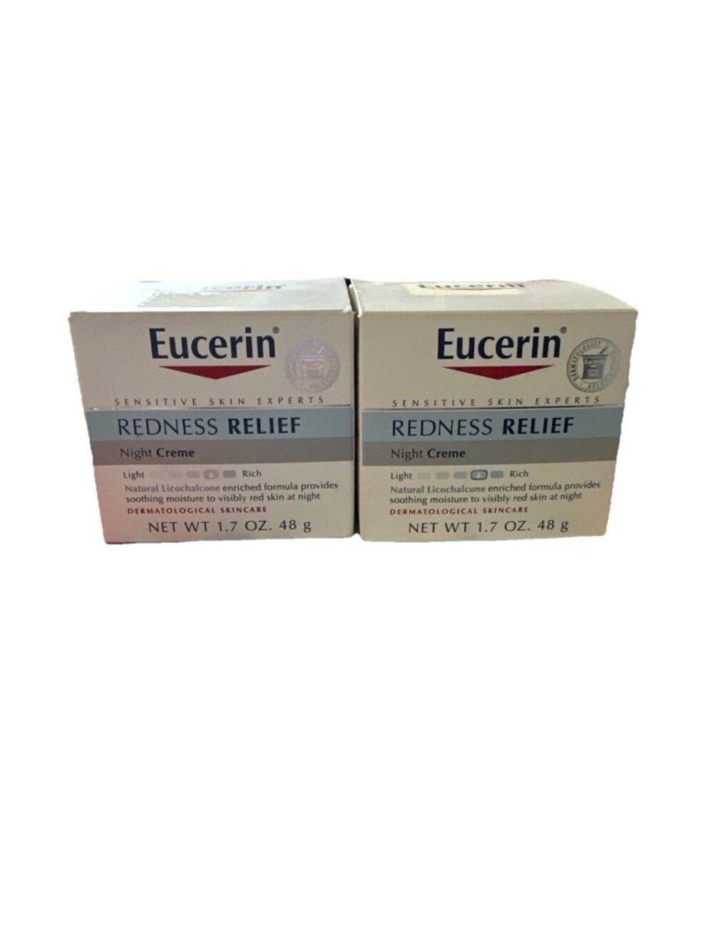 2-Eucerin Redness Relief Night Cream  Creme 1.7 oz New